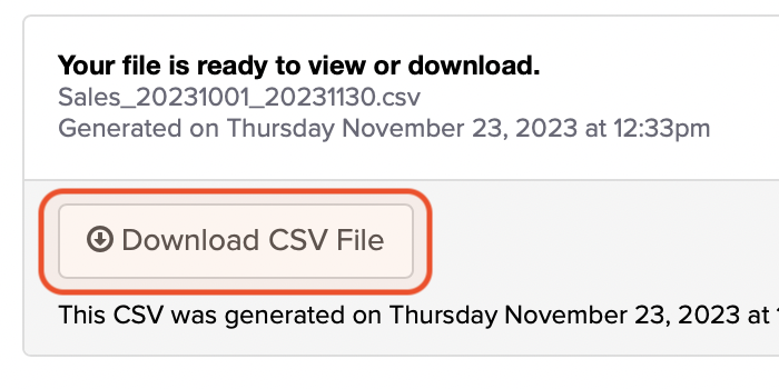 Screenshot of the Jane Sales report page, showing the date range